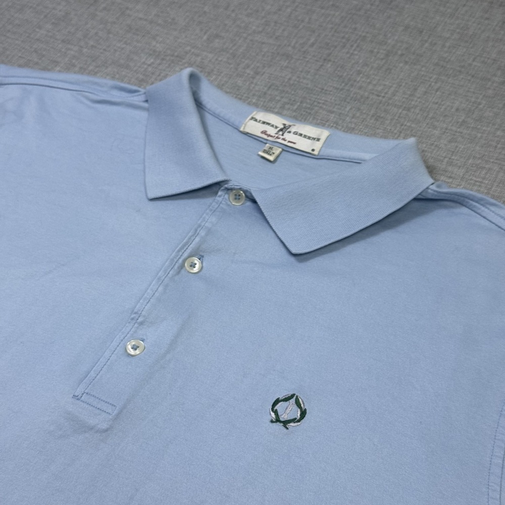 Fairway & Greene Muirfield Village Golf Club Polo Shirt Men XL Light Blue Cotton